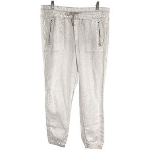 Athleta Cabo Linen Jogger Pants Size 12 Leopard Cheetah Animal Print PT-2058